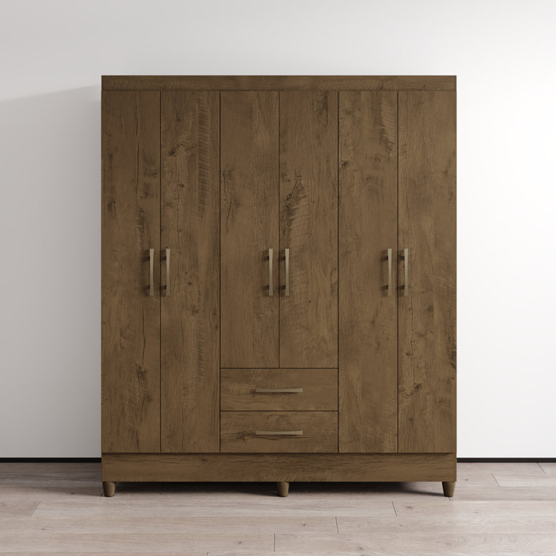 Armoire Panama 60,2 "avec tablettes réglables, tringle, Brun