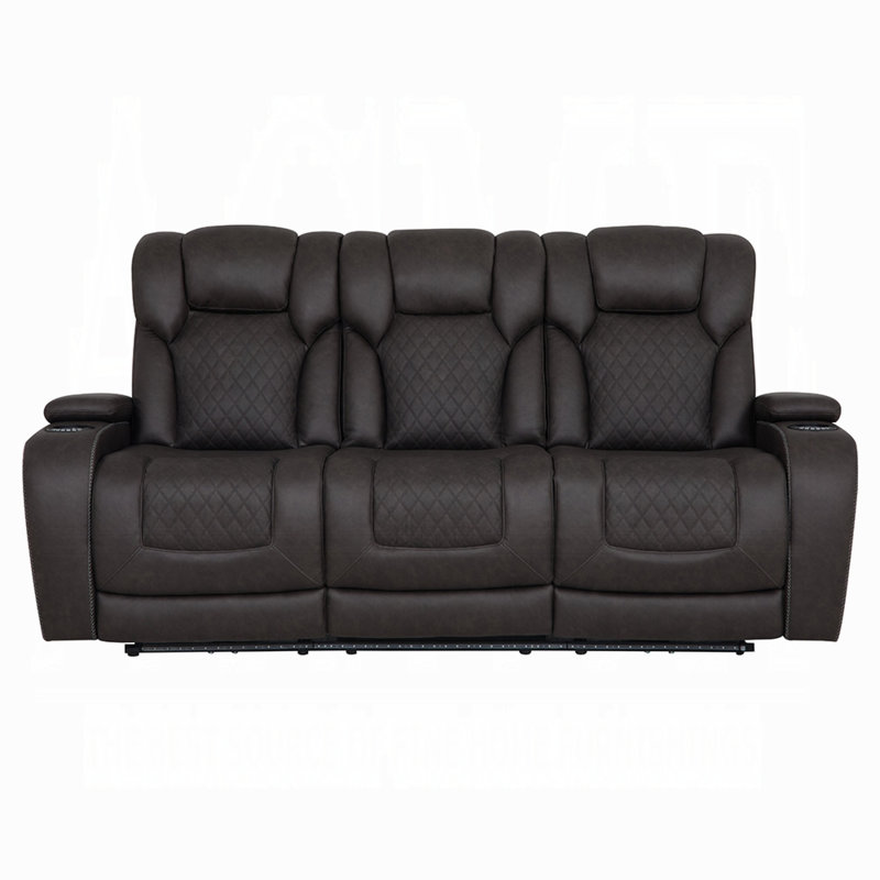 Canapé Wendell Power Motion avec table rabattable, rangement, USB et DEL