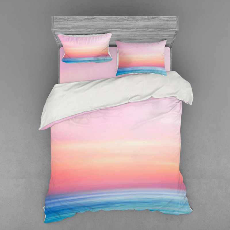 Coastal Polyester Abstract Duvet Cover, Queen Duvet Cover + 3 Additional Pieces