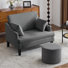 Fauteuil d'appoint surdimensionné de 41 po avec repose-pieds - siège large de 33,5 po et 2 coussins