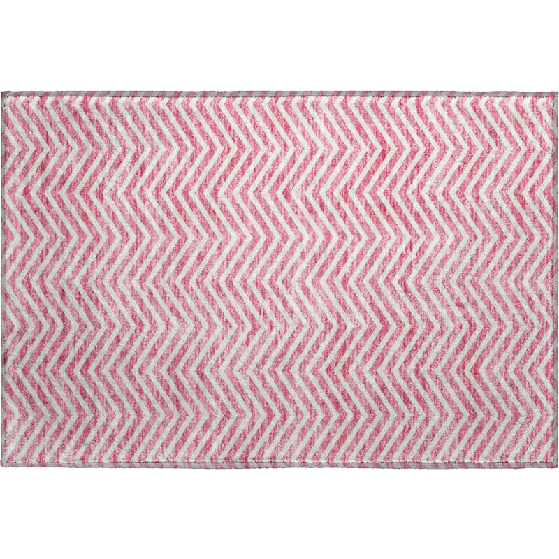 Premium Machine Washable Prisco Pink Rug, Rectangle 1'8" x 2'6"
