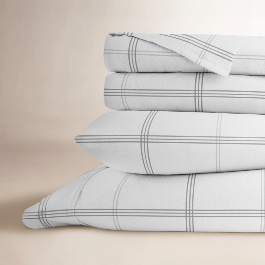 Isabela Cozy Cotton Flannel Plaid Sheet Set Birch Lane™ 