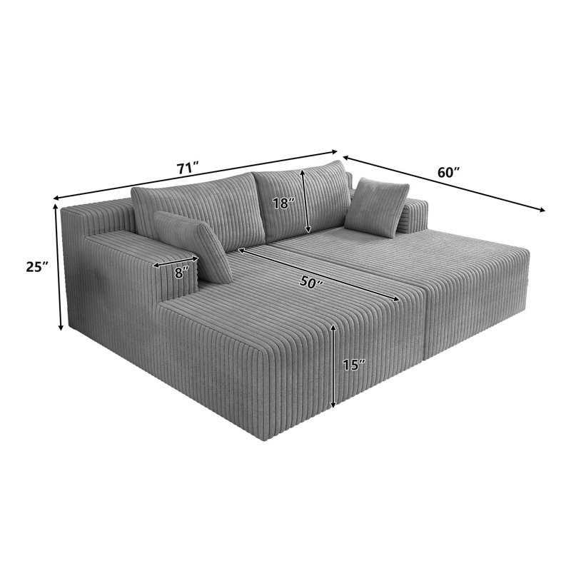 Canapé modulaire avec méridienne Modern Cloud