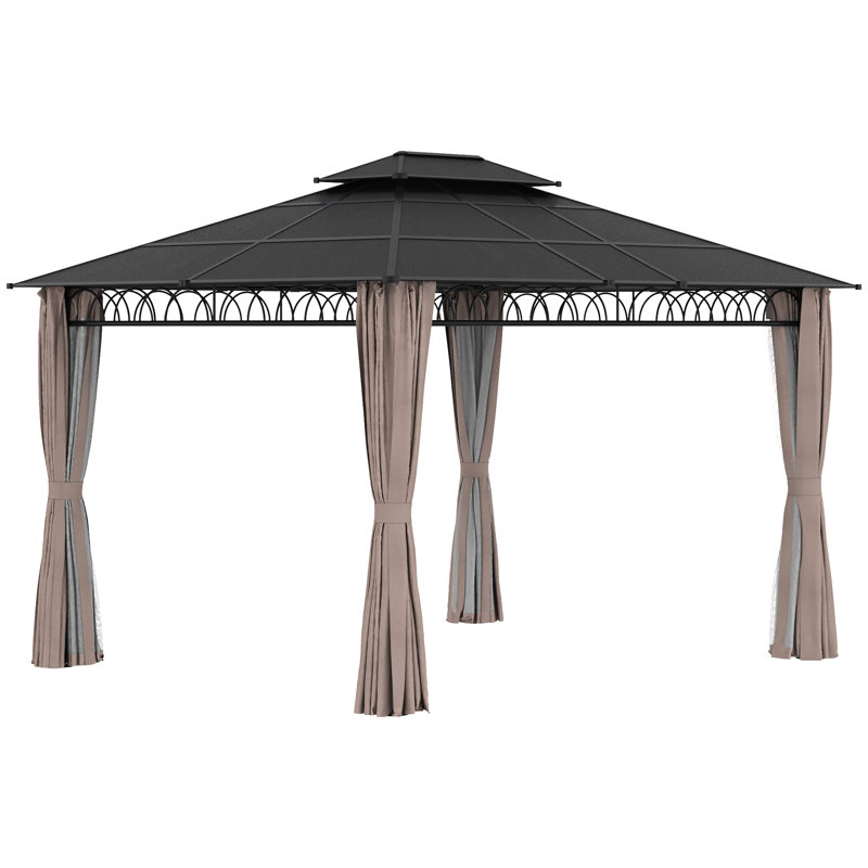 Abri de jardin pour patio en métal en aluminium mesurant l 16 pi x P 12 pi