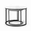 Ensemble de 2 tables basses gigognes à cadre circulaire, tables rondes en bois et marbre, salon, chambre à coucher, appartement, table de chevet simple industrielle moderne