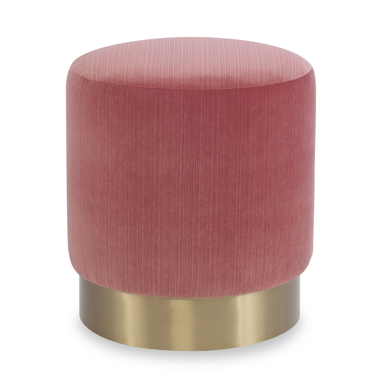 On The Spot Round Ottoman, Stepping Stones Ivory Viscose