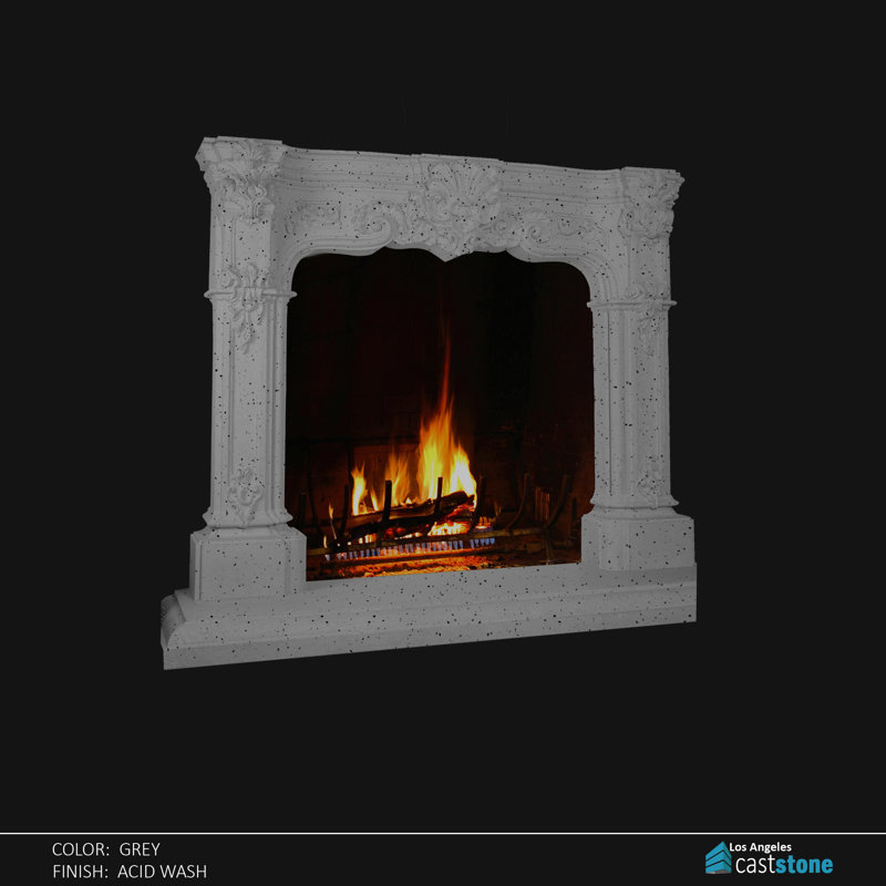 Martella Fireplace Surround, Acid Wash Gray