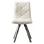 Chaises de salle à manger confortables en tissu blanc, pieds en bois, style moderne, usage domestique