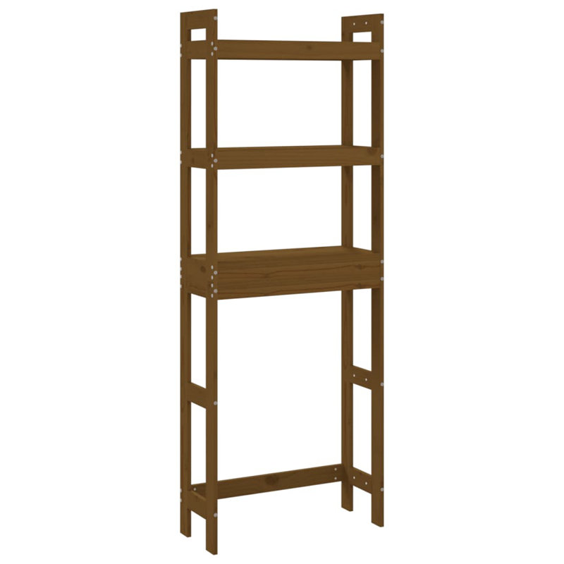 Alarice Solid Wood Bathroom Shelves, Walnut