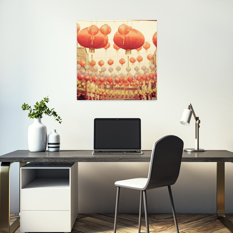 Lanternes chinoises, art contemporain, H 18 po x l 18 po