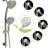 5" Multi Function Shower Head In Brushed Nickel With Adjustable Slide Bar - 5 Spray Patterns For Handheld And Settings Comfortable Bath