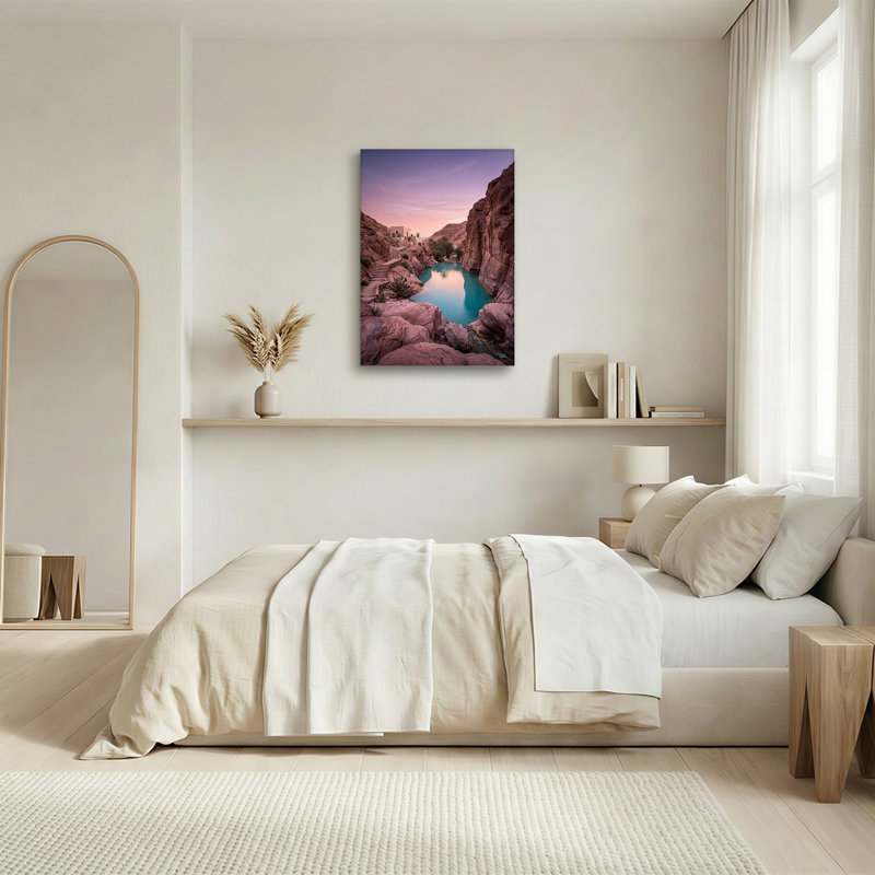 Art mural sur toile, "Desert Canyon Pool", 24"H x 16"W