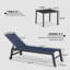 Chaise longue d'extérieur en métal avec table-871936569