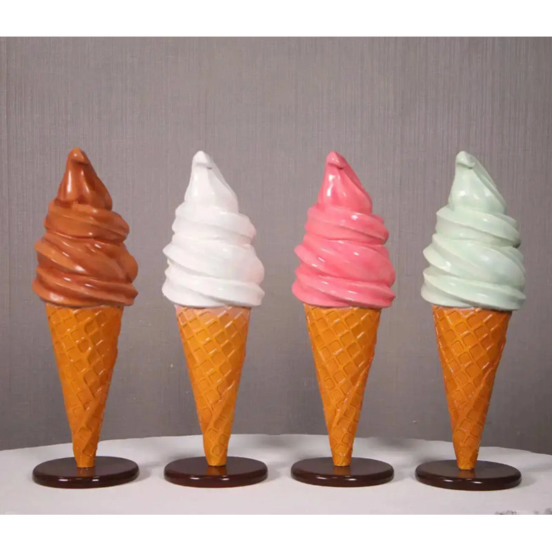 Petite statue de table crème glacée, Pink/Tan
