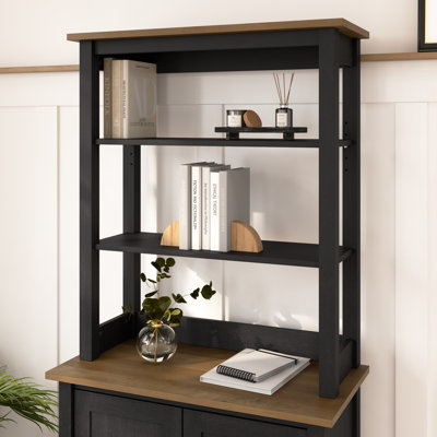 Grand coffre Shelonda en blanc pur et gris Shiplap