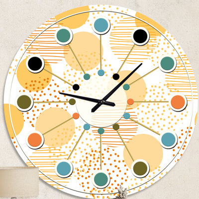Horloge murale circulaire rétro rétro géométrique