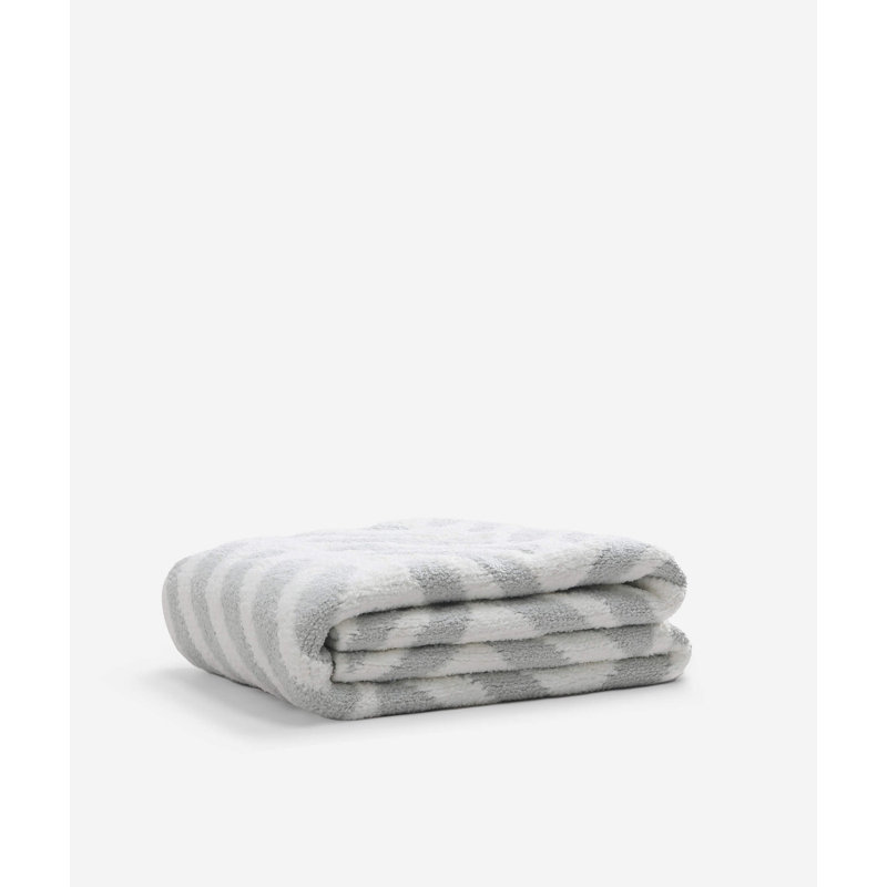 Tulum Throw Blanket, Cloud Gray/Off White Geometric