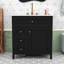 Meuble-lavabo moderne avec rangement spacieux, panneau de fibres à densité moyenne durable et tablettes réglables-189088450