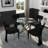 36 Inch Clear Tempered Glass Round Dining Table With Polished Metal Base-21971530