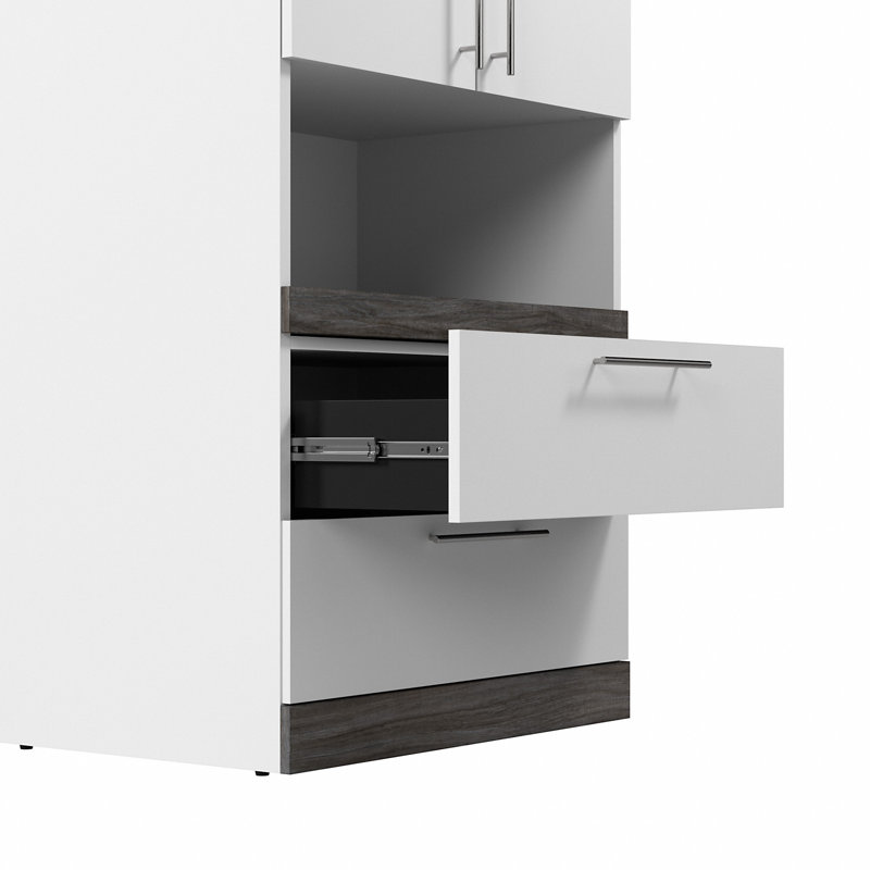 Ensemble de 2 tiroirs Ail pour étagères étroites de 20 W, Blanc