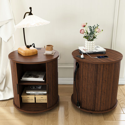 Table de chevet ronde Mid Century
