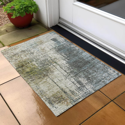 Lummus Washable Abstract Indoor / Outdoor Rug