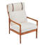 Méridienne Rowden Mid-Century avec coussins et structure en bois d'hévéa massif-115606362