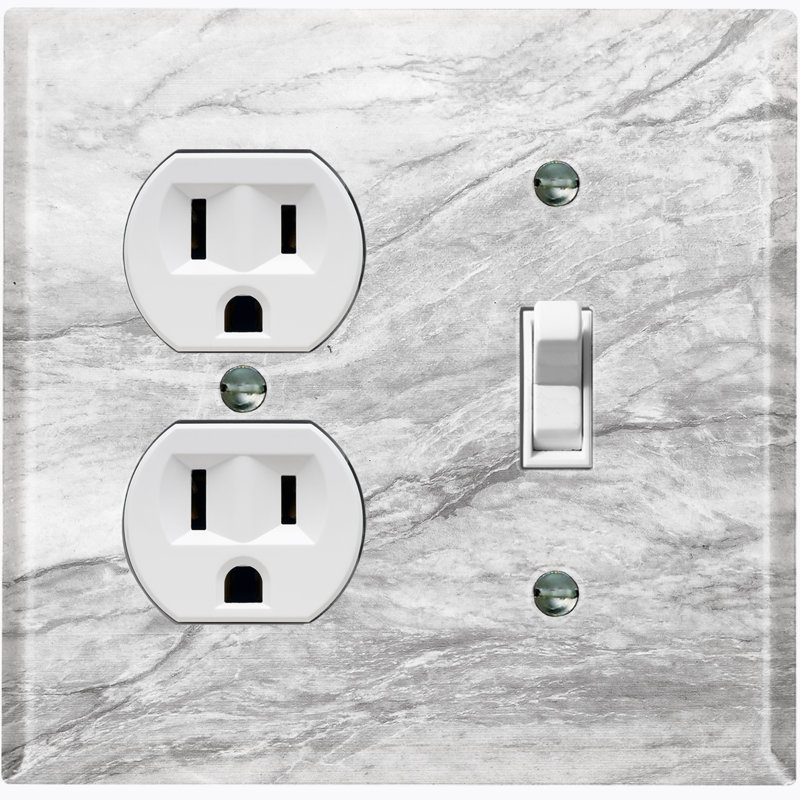 Marble Gray Print 5 Patterned 2 - Gang Standard Combination Wall Plate