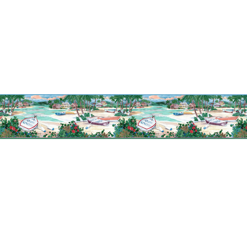 Tropical Coastal Nautical Living Wallpaper Border
