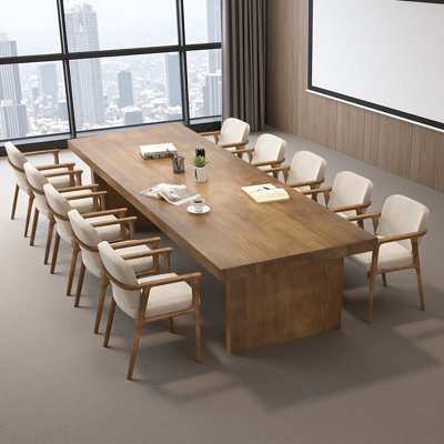 Rectangular Solid Wood Pine Conference Tables by Latitude Run