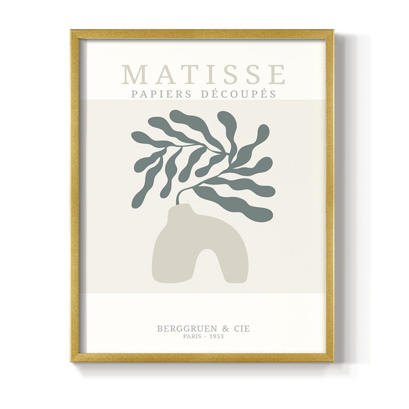 Matisse CD XXXVI, reproduction encadrée - bois massif, H 10 po x l 8 po, Cadre doré simple