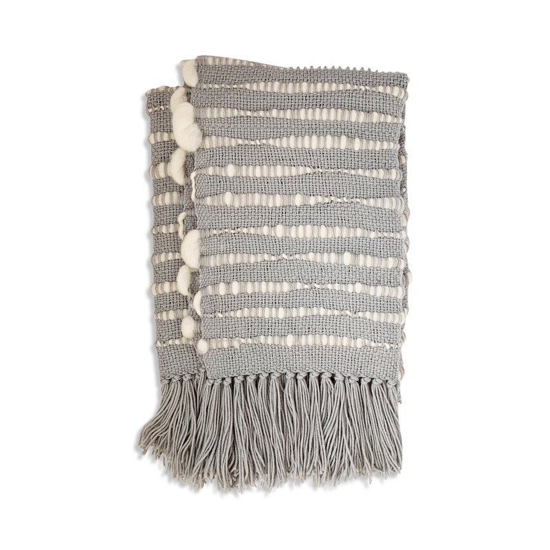 Pampa Hand Woven Throw Blanket, Smoke