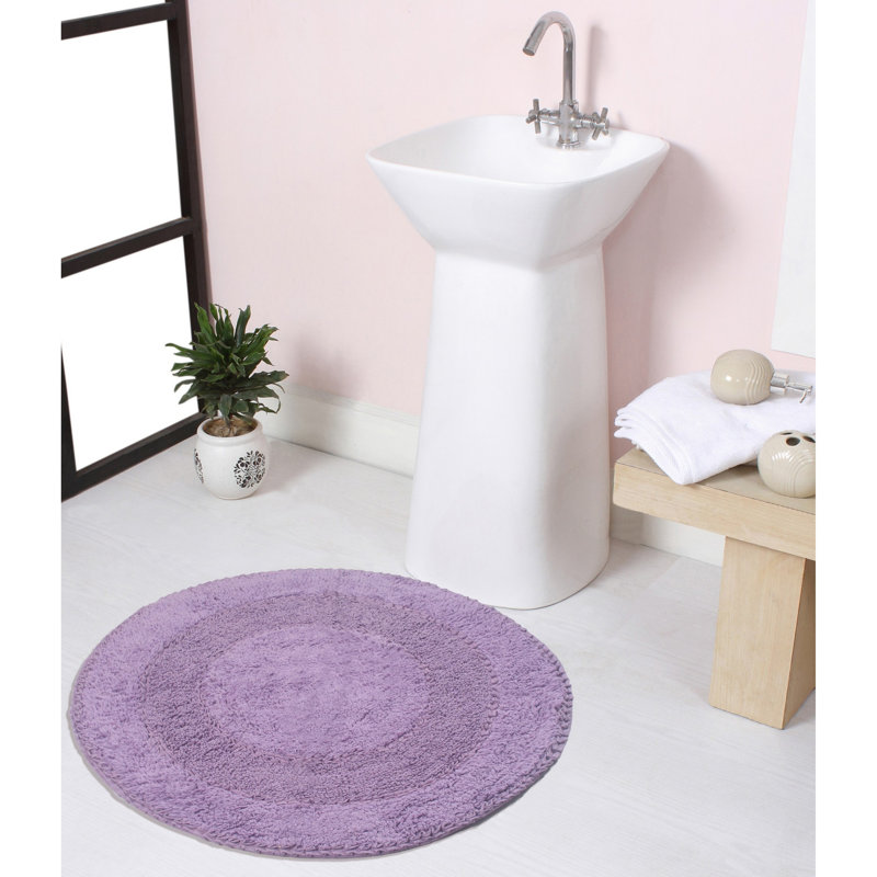 Tapis pour salle de bain en coton moelleux, Mauve, L 30 po x L 30 po