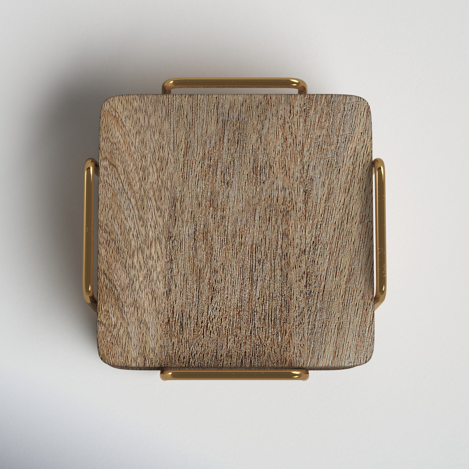 Wallis Square Coaster Set with Holder, Burned/Gold