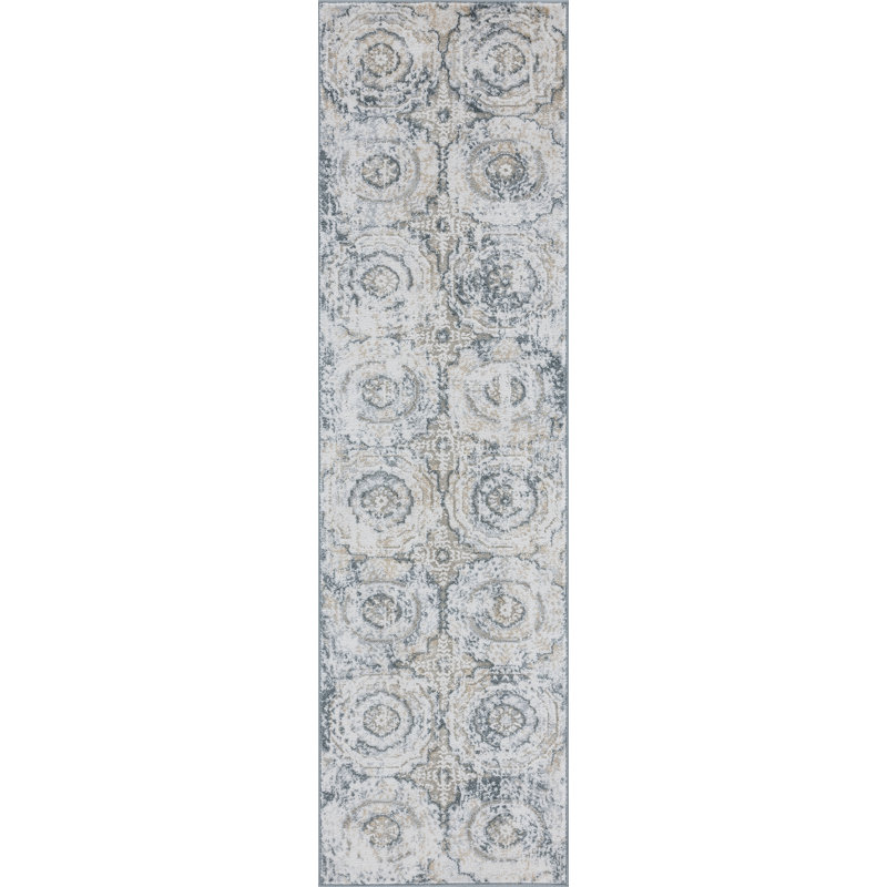 Tapis beige foncé Delp, Tapis de couloir 2 pi 8 po x 9 pi 10 po