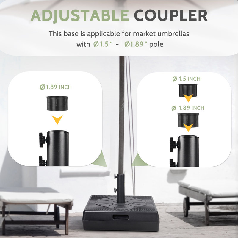 Winon 70 lb Base de parasol autoportante en plastique avec design unique des deux côtés