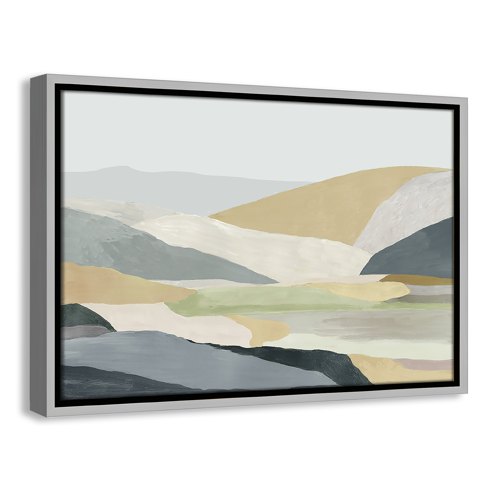 Blair "Warm Hills I" Painting, 13.5" H x 19.5" W x 2" D, Silver Canvas
