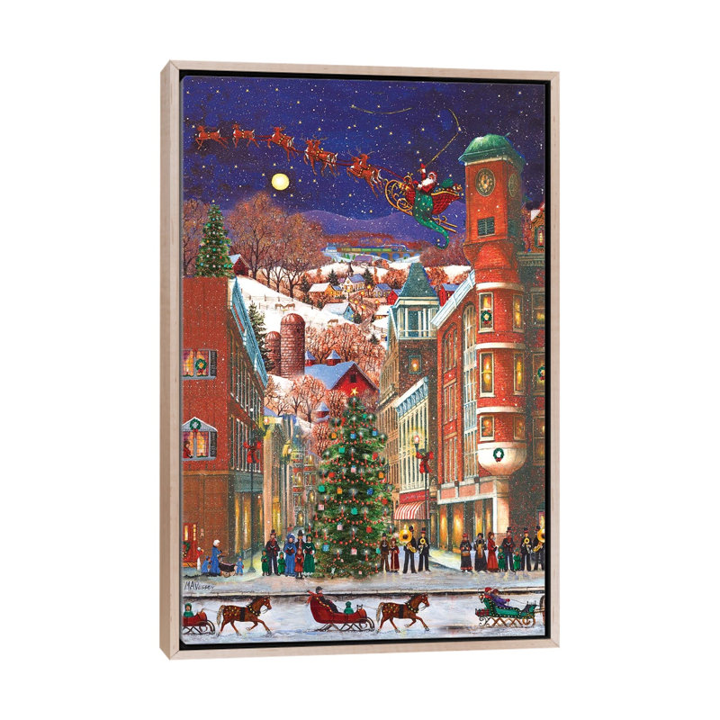 Holiday Carolers 1 Piece Wall Art on Canvas, 152.4 cm H x 101.6 cm W x 4.445 cm D, Natural Wood