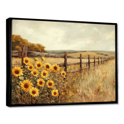 «Donishia Sunflowers By The Horse Corral I» - art mural tournesols