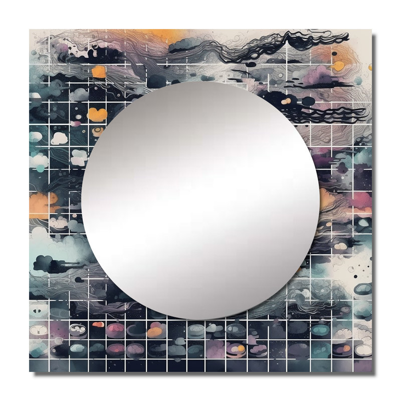 Marnique - Miroir carré abstrait pour décoration murale, 29 po x 29 po