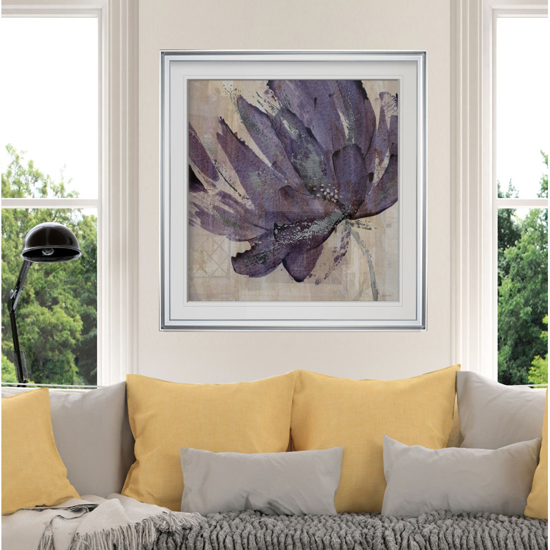 «Mauve» - reproduction d'art, H 28 po x l 28 po, Cadre doré, Argent argent