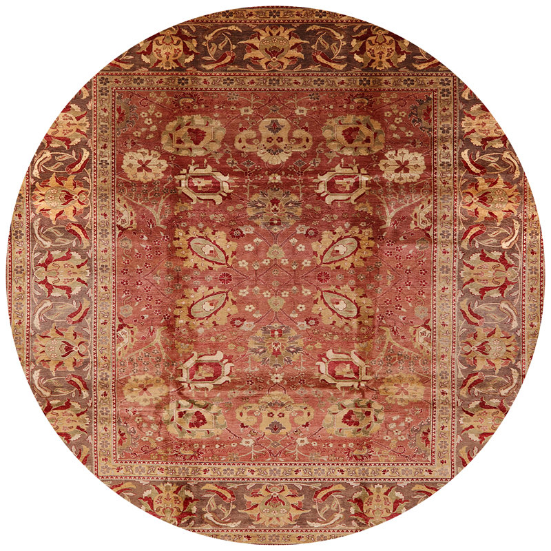 Tapis de style oriental rouge, Rond 3 pi