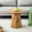 Table basse ronde de 19,6 po de diamètre, grain de bois naturel, hauteur de 18,8 po, diamètre de glissement, grain, texture délicate, assemblage rapide