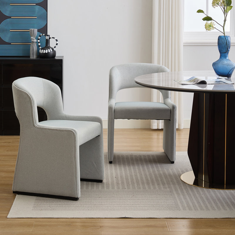 Upholstered Modern Upholstered Wingback Dining Chairs For Dining Room Living Room, Grey, 1