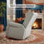 Fauteuil oscillant inclinable pivotant extra large 34,25 po blanc cassé avec repose-pieds