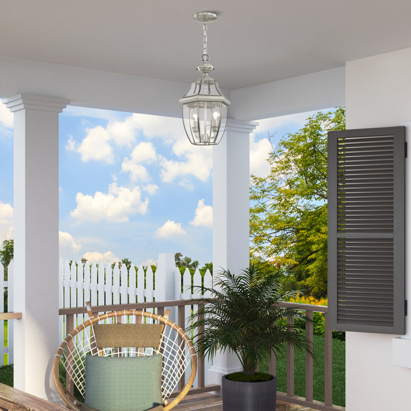 Alexavier 2 - Light Outdoor Hanging Lantern, Brushed Nickel