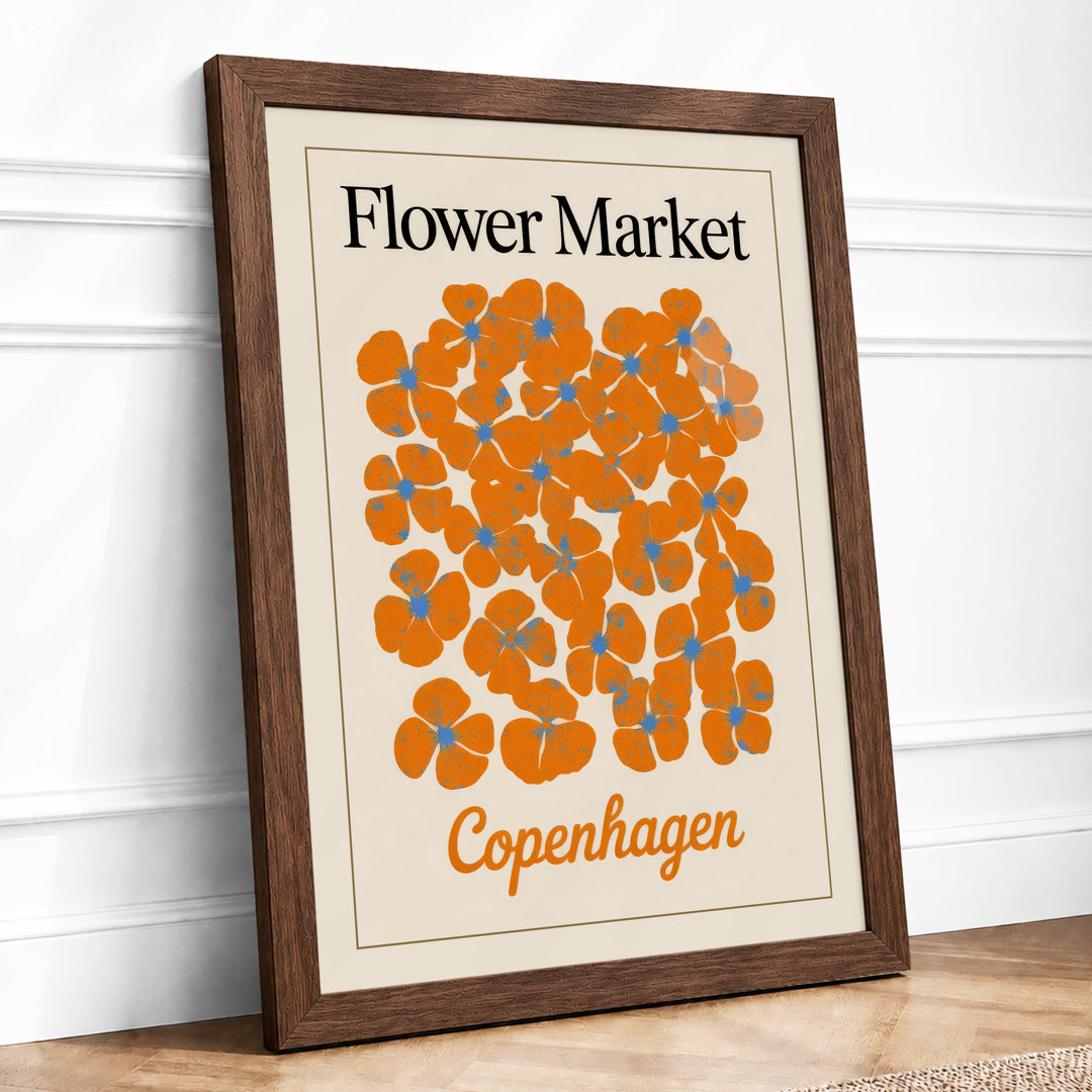 Flower Market Copenhagen Botanical - Framed Print