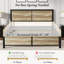 Single/Double Size Bed Frame with Wood Headboard and Footboard, Metal Platform Mattress Foundation with Strong Steel Slats, No Box Spring Needed-83953533-75231881