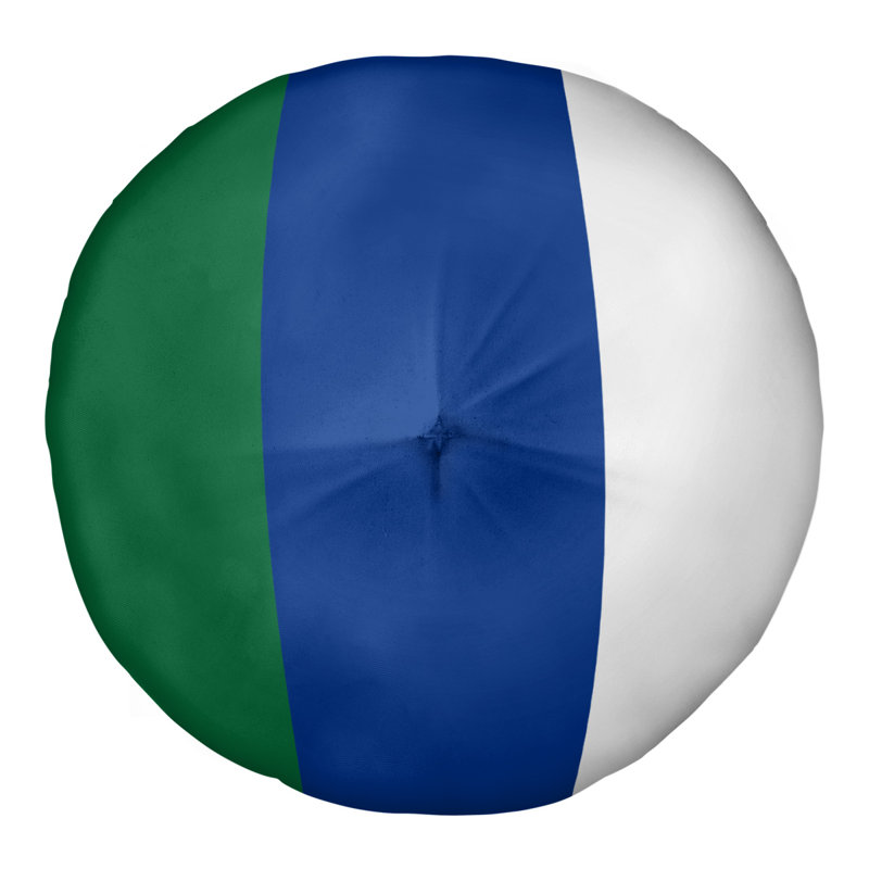  Coussin de sol touffeté, H 26 po x l 26 po, Côté blanc / Milieu bleu