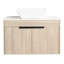 Meuble-lavabo mural moderne - lavabo en céramique, expérience douce et douce avec le lavabo. Fixé, aspect chêne blanc, porte silencieuse, armoire fonctionnelle